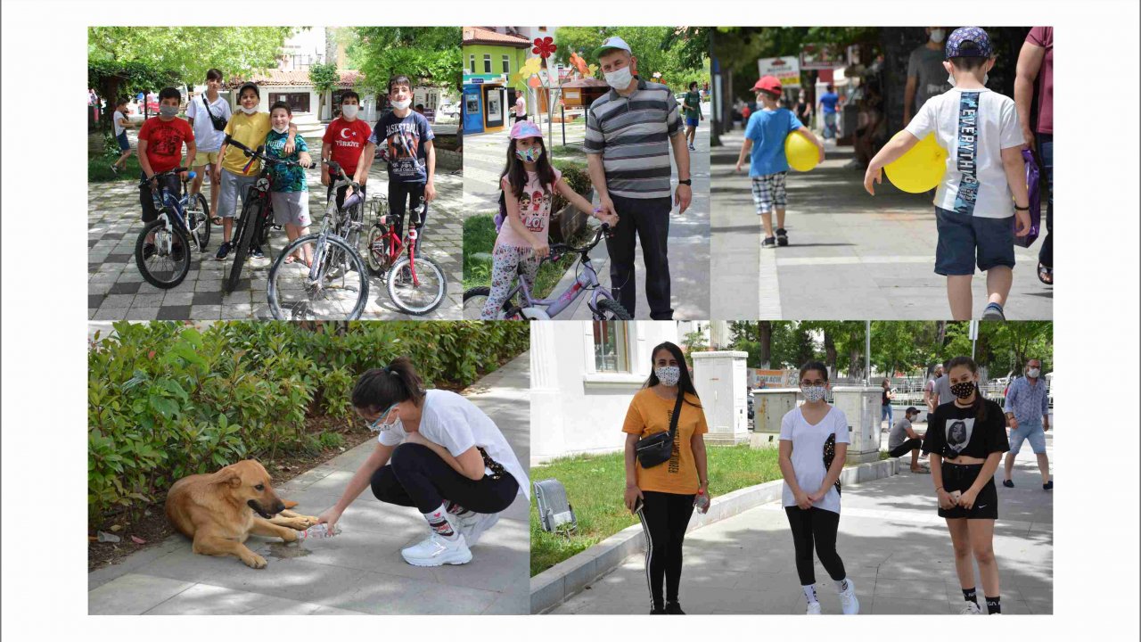 Çocuklar sıcak havaya rağmen sokaktaydı