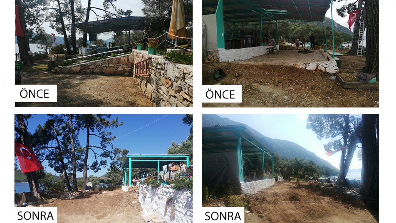 Akbük Koyu’ndaki Kaçak Yapılar Yıkılıyor