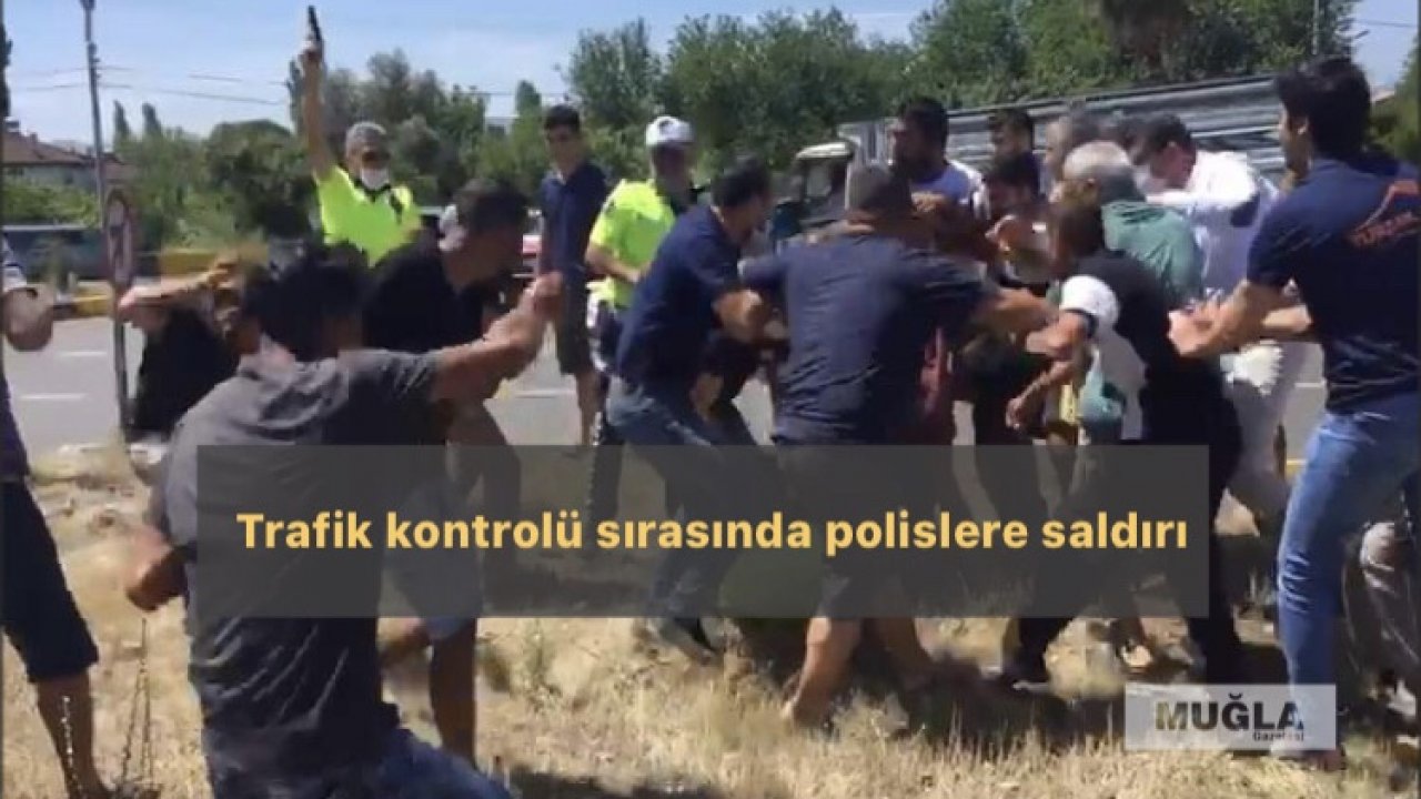Trafik kontrolü sırasında polislere saldırı