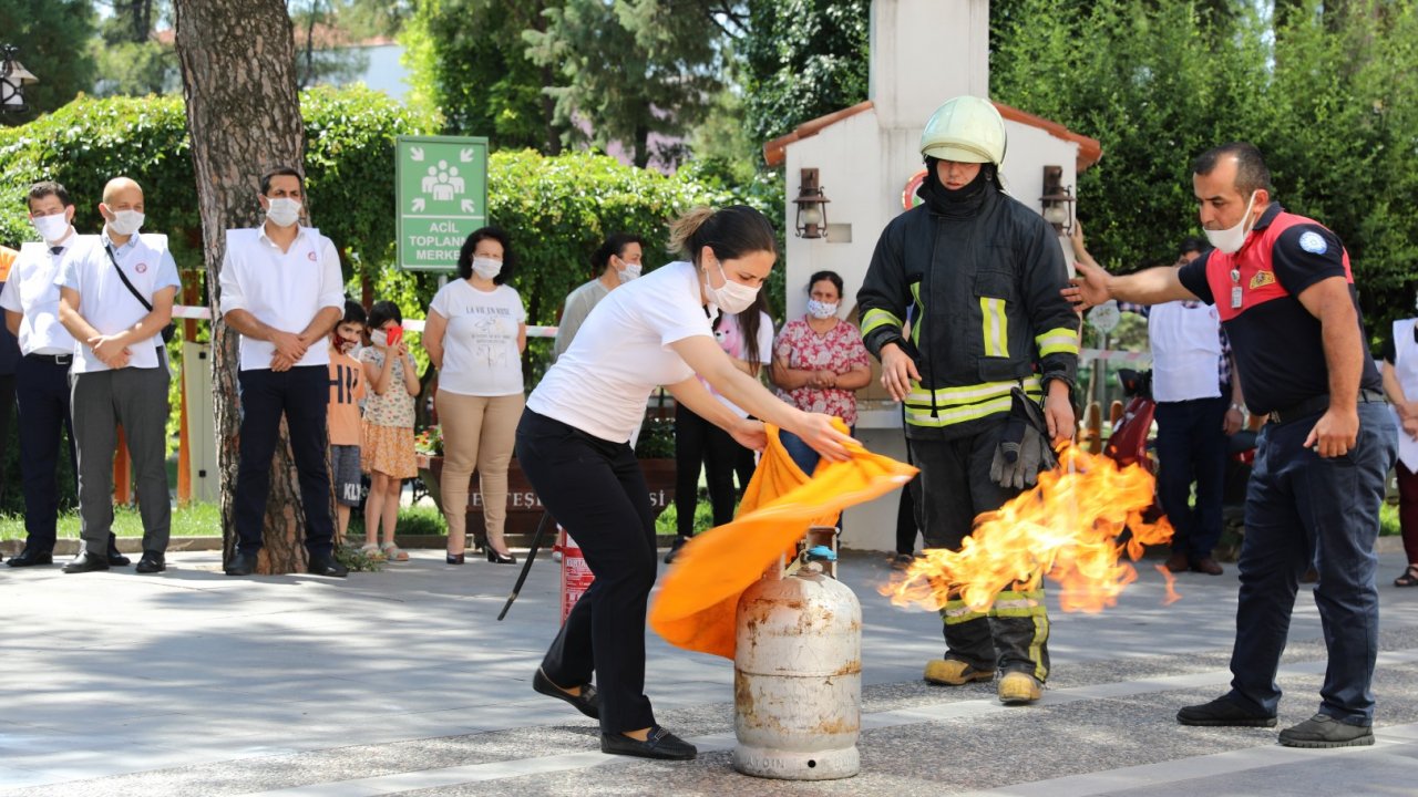 Menteşe Belediyesi’nden yangın ve deprem tatbikatı