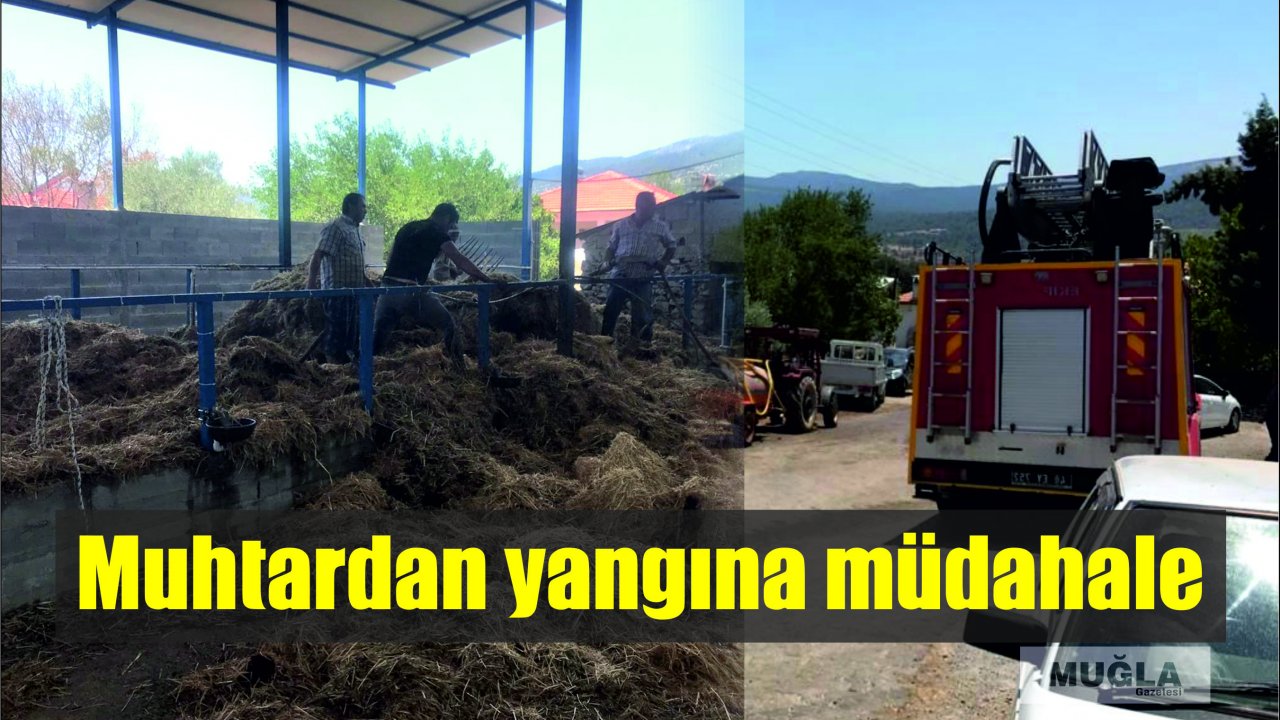 Muhtardan yangına müdahale