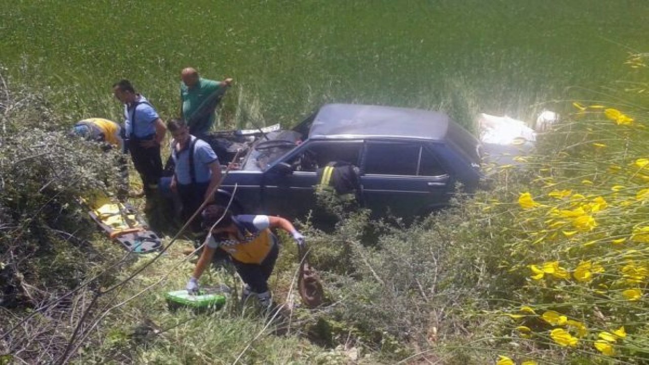 Milas’ta otomobil tarlaya uçtu; 2 yaralı