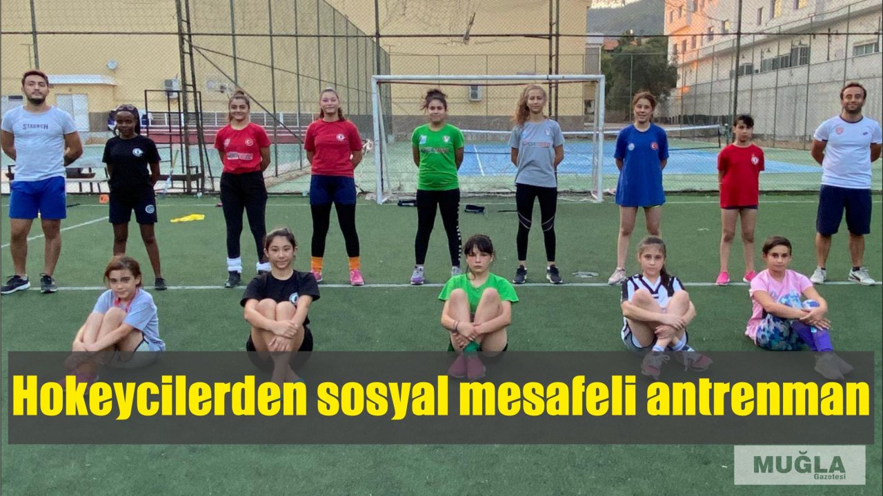 Hokeycilerden sosyal mesafeli antrenman