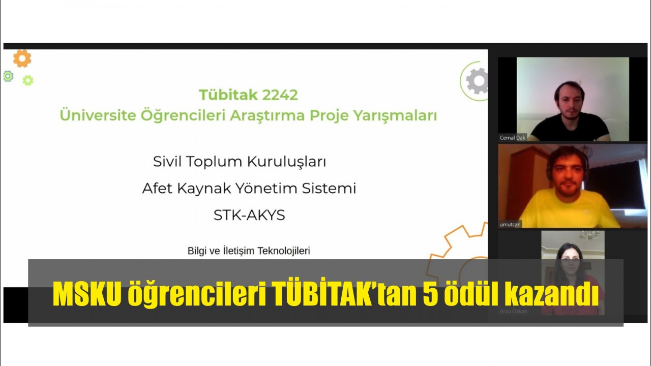 MSKU öğrencileri TÜBİTAK’tan 5 ödül kazandı