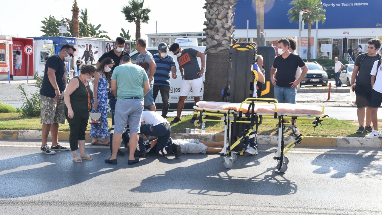Bodrum'da devrilen motosikletin sürücüsü yaralandı