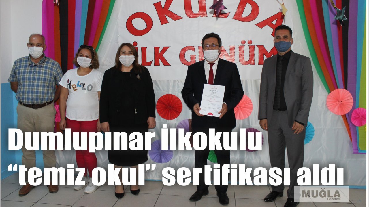 Dumlupınar İlkokulu “temiz okul” sertifikası aldı