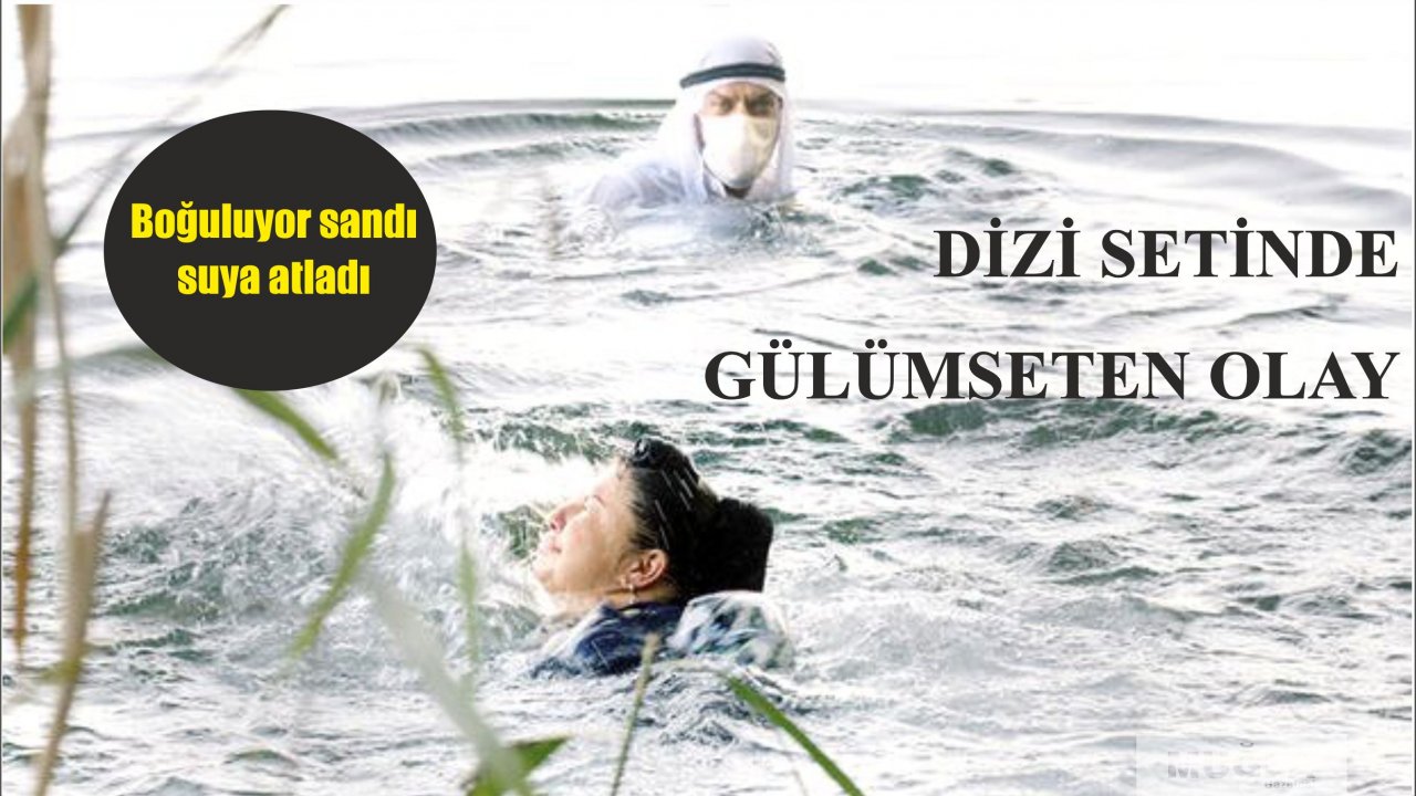 Dizi setinde gülümseten olay