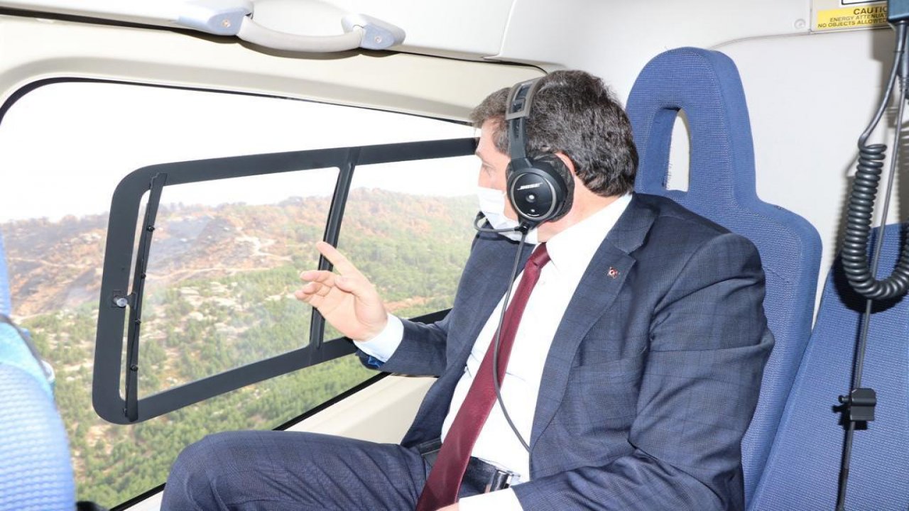 Vali Tavlı, yanan ormanlık alanları inceledi