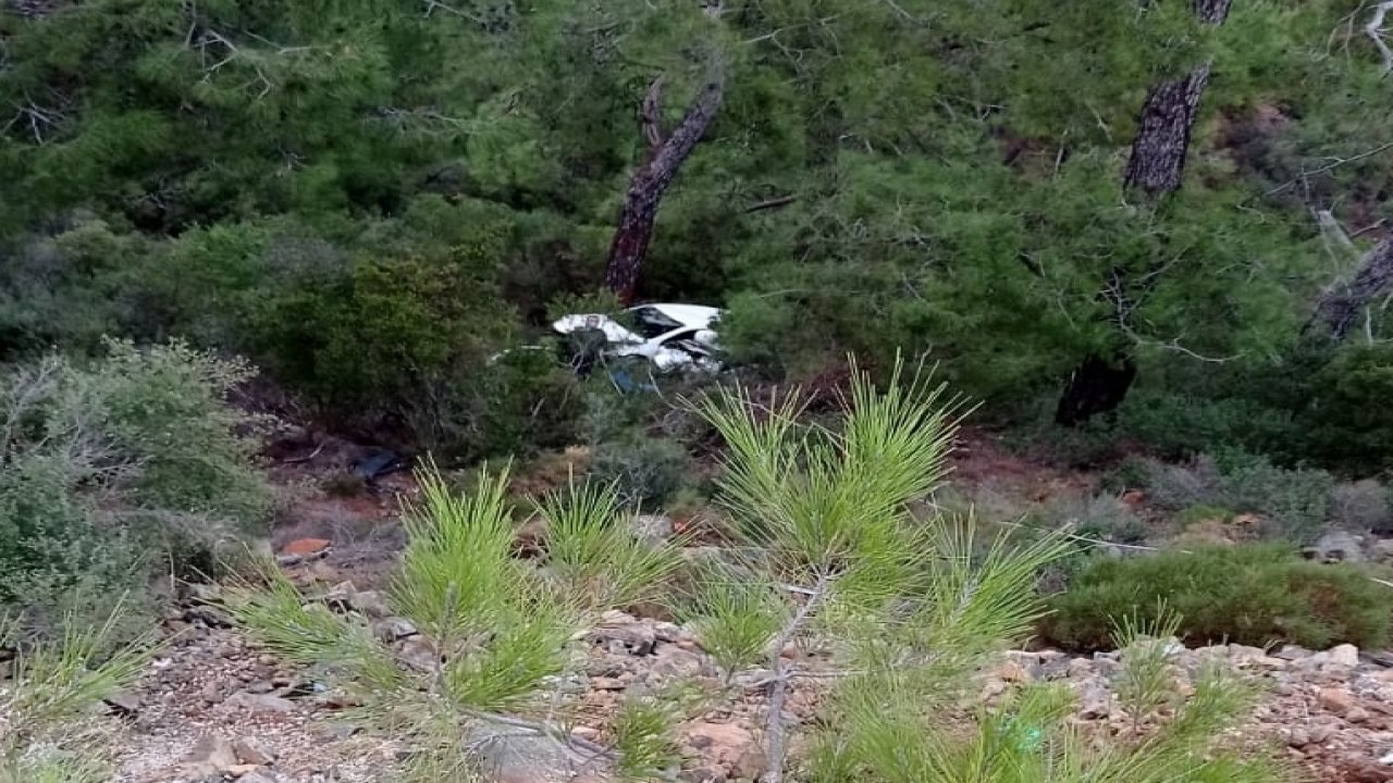 Uçuruma yuvarlanan otomobilin sürücüsü kurtarıldı
