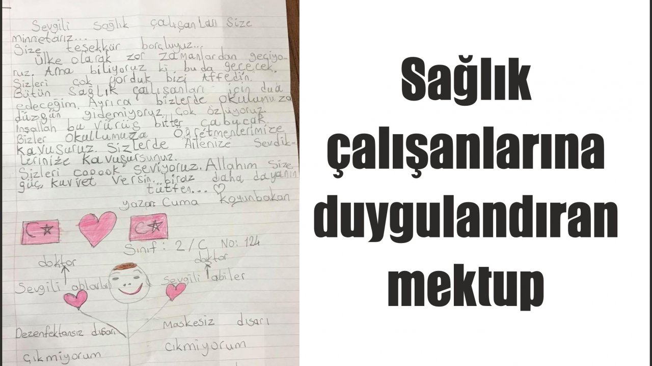 Sağlık çalışanlarına duygulandıran mektup