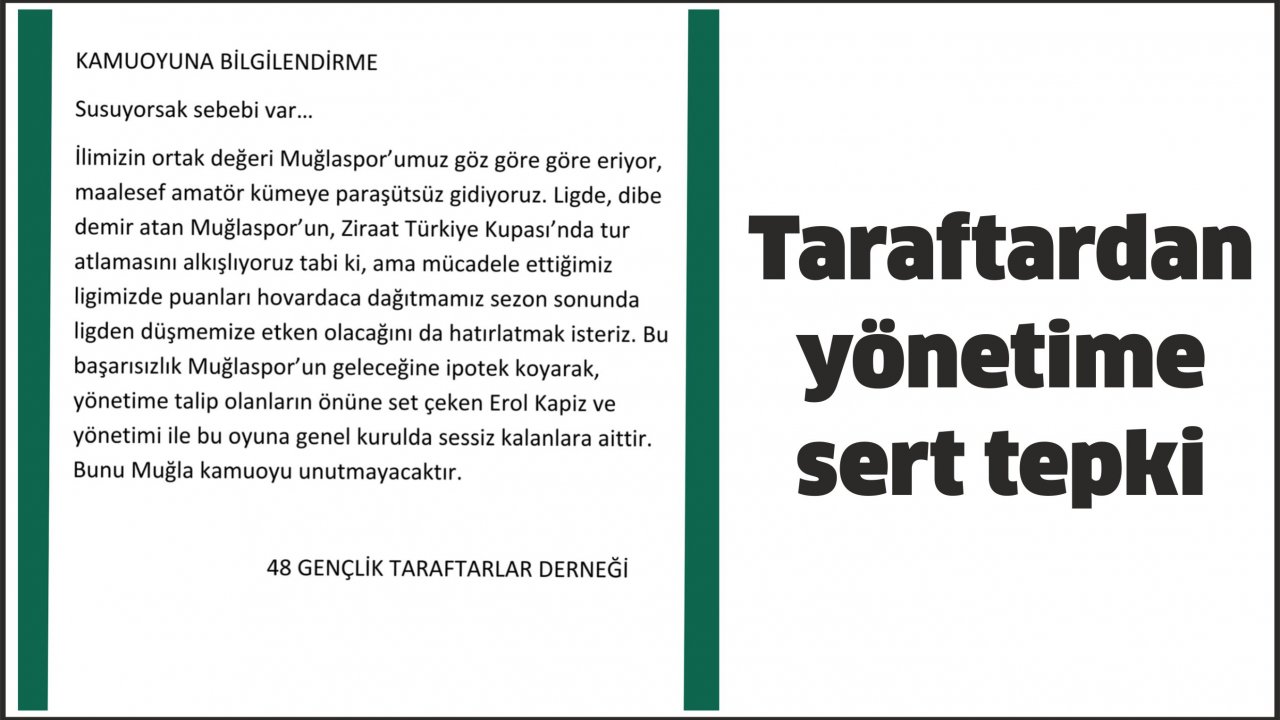 Taraftardan yönetime sert tepki