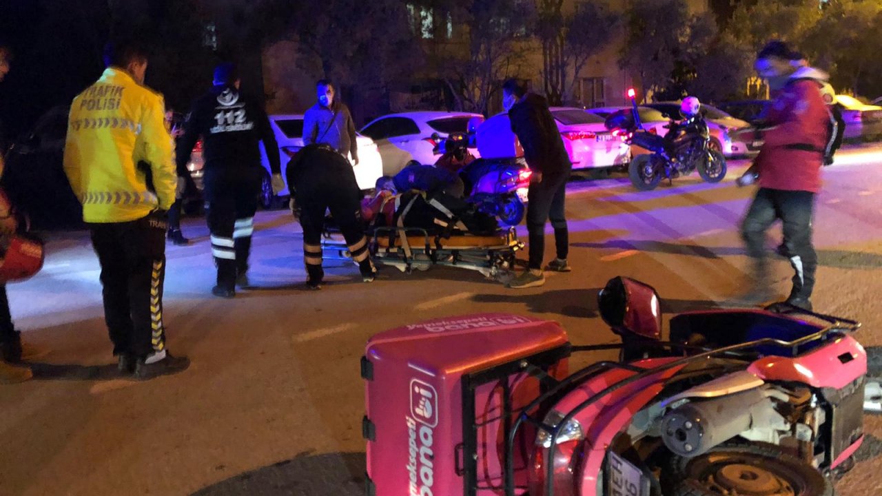 Motosiklet ile otomobil çarpıştı:1 yaralı