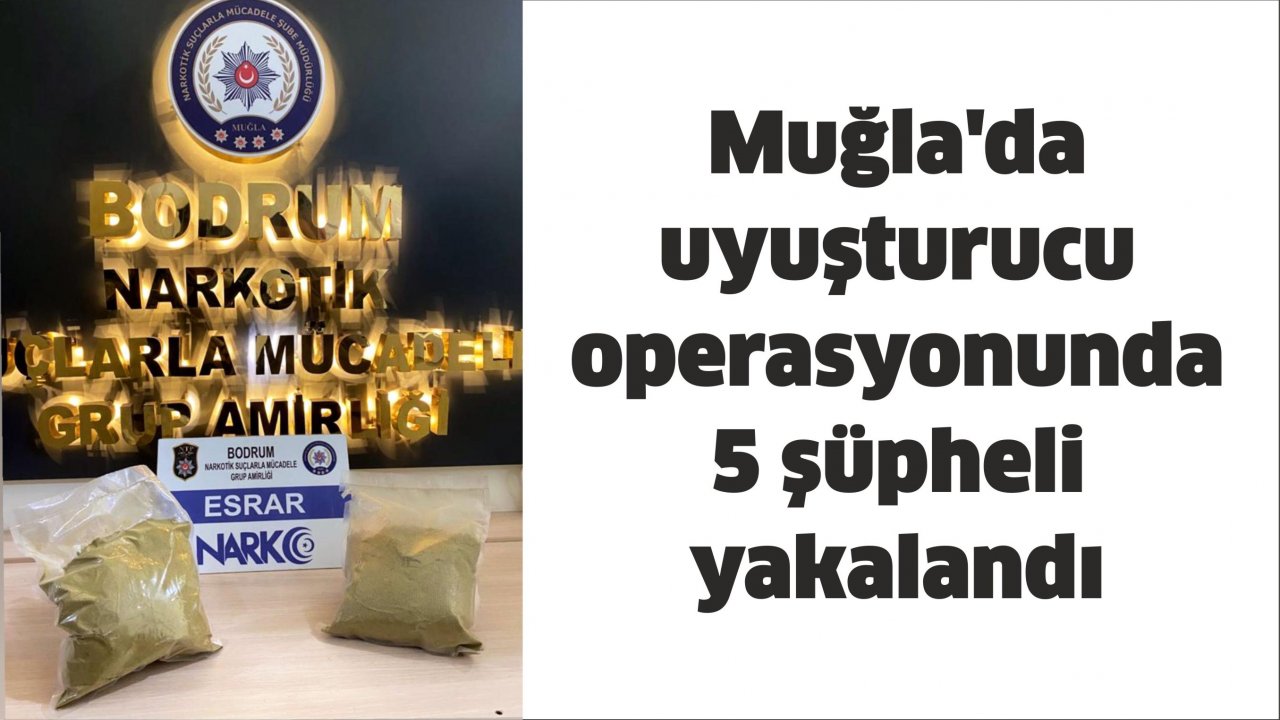 Muğla'da uyuşturucu operasyonunda 5 şüpheli yakalandı
