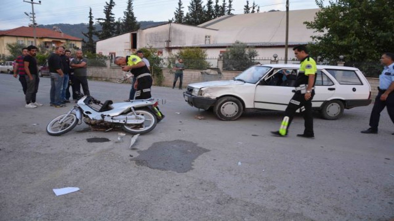 Ortaca'da otomobille motosiklet çapıştı; 2 yaralı