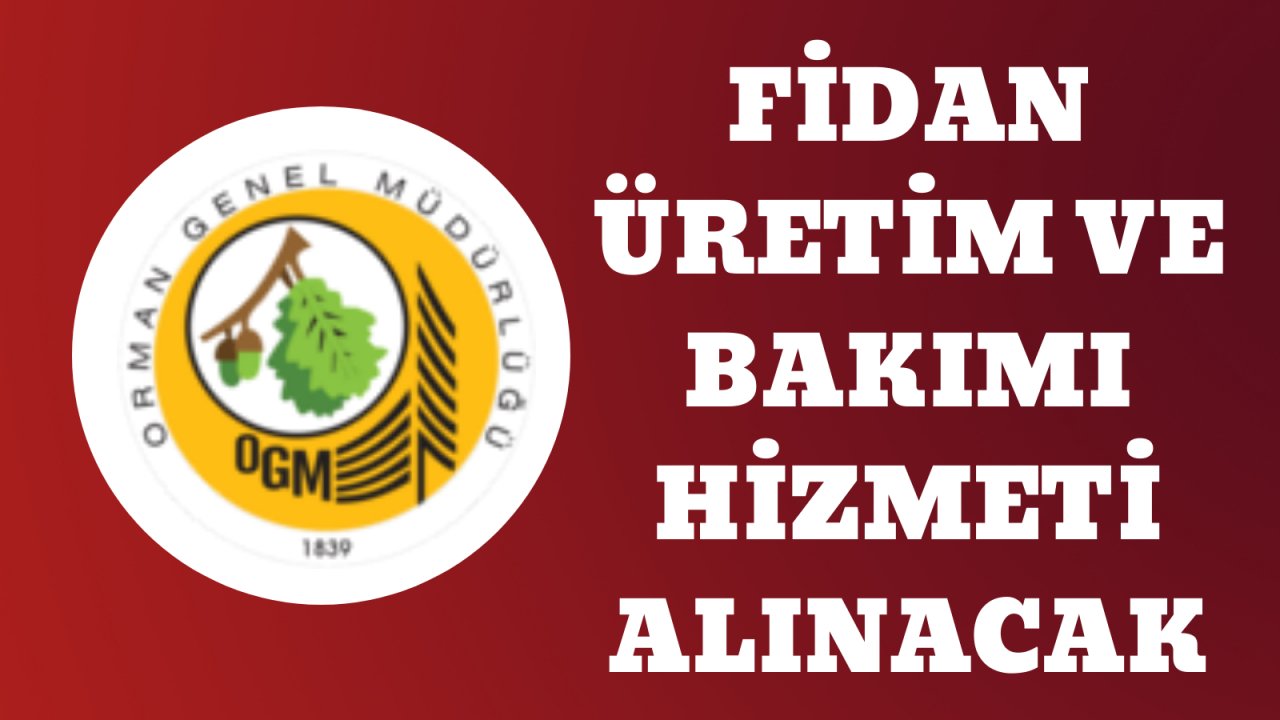 Fidan üretim ve bakımı hizmeti alınacak