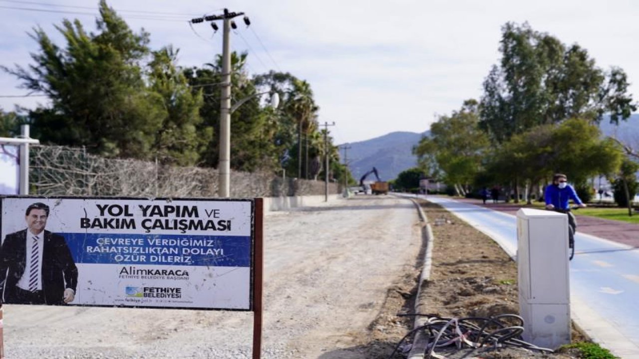 Sahil bandında yol çalışmaları başladı