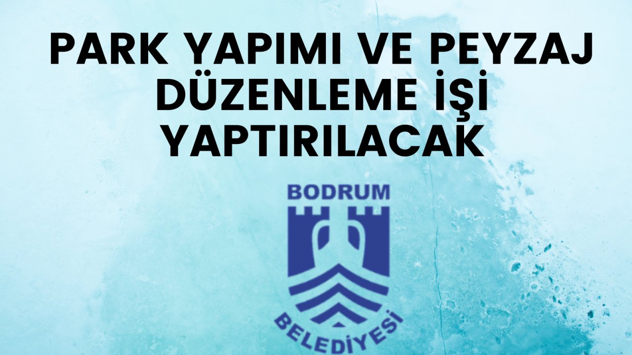 Park yapımı ve peyzaj düzenleme işi yaptırılacak