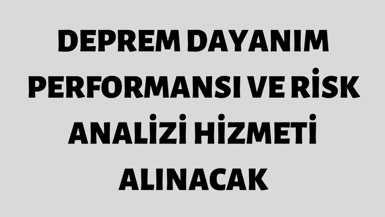 Deprem dayanım performansı ve risk analizi hizmeti alınacak