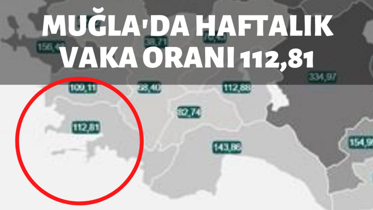Muğla'da haftalık vaka oranı 112,81