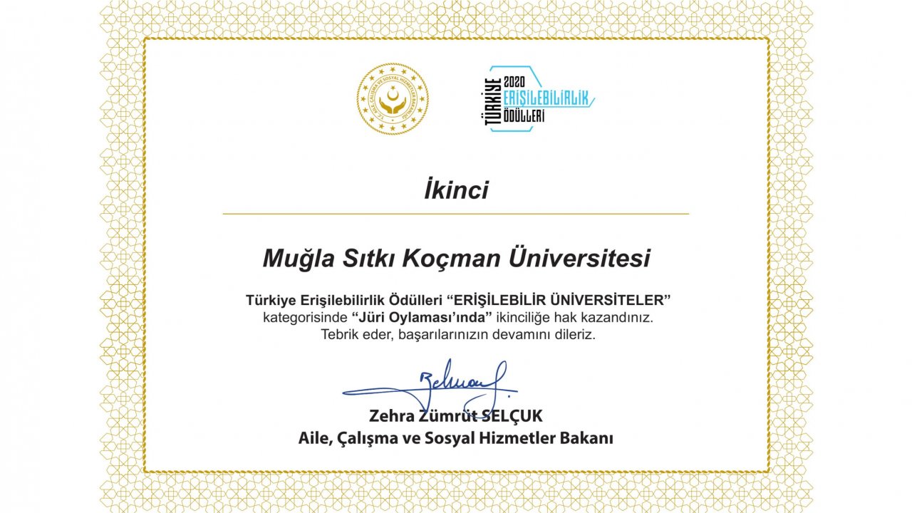 MSKÜ Erişilebilir Üniversite kategorisinde ikinci