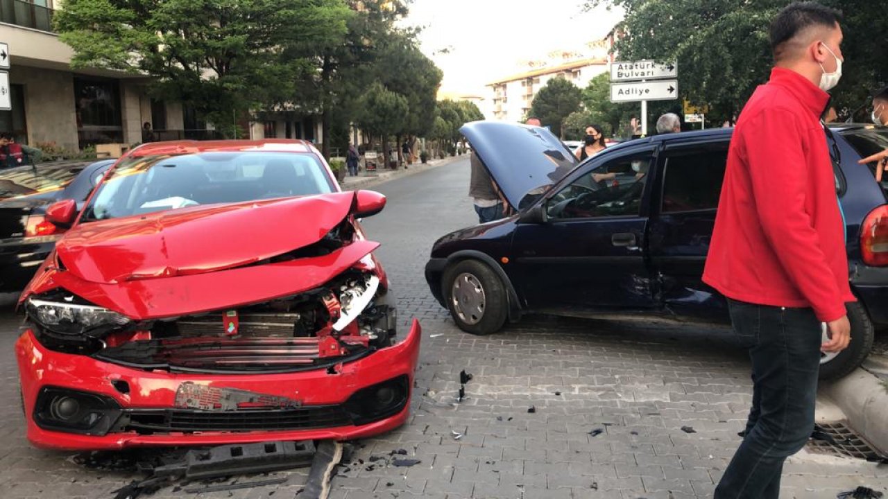 İki araç çarpıştı bir yaralı