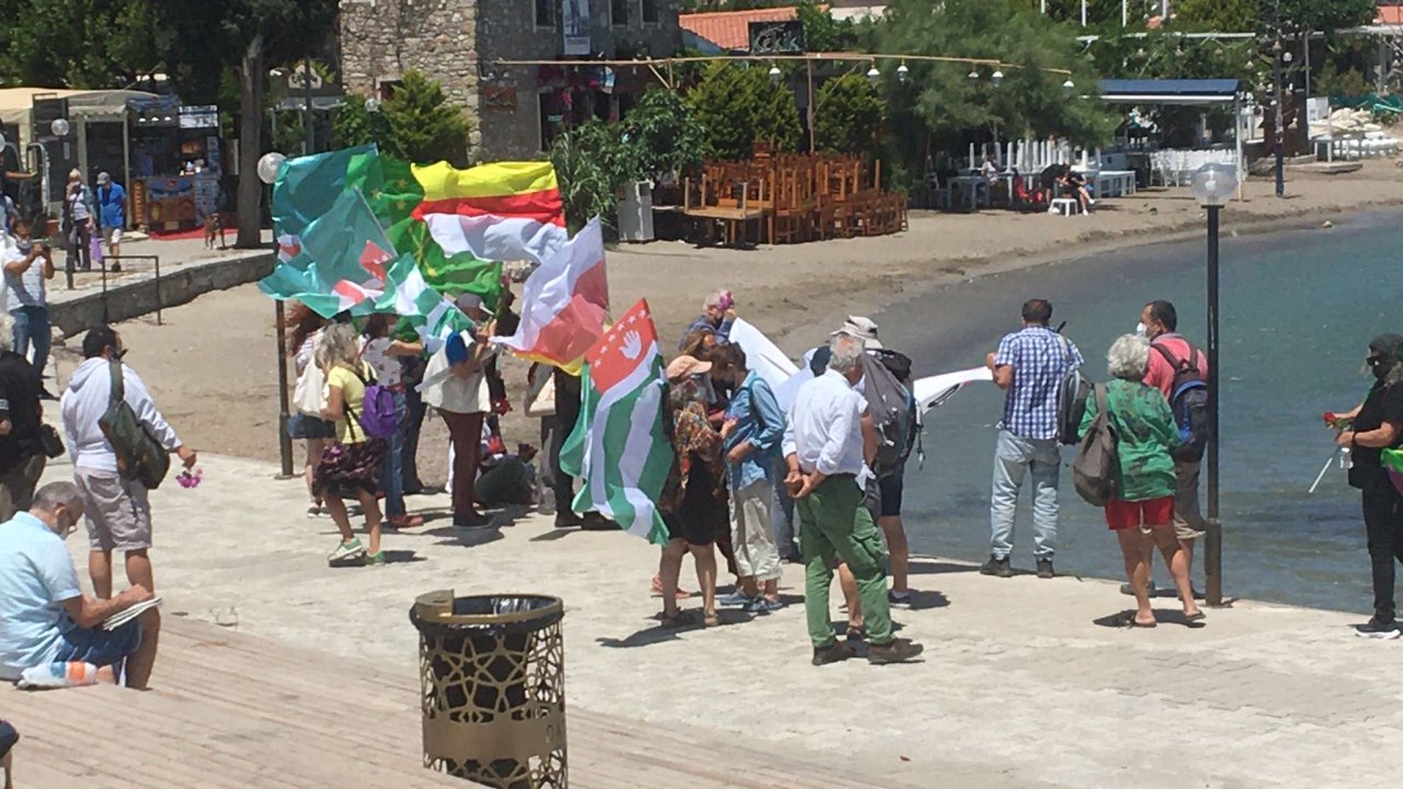 Datça'da İsrail'in Gazze'ye yönelik saldırıları protesto edildi