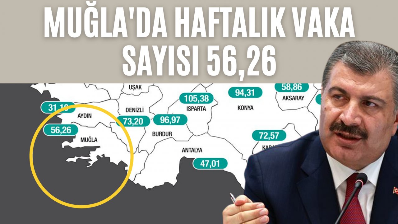 Muğla'da haftalık vaka sayısı 56,26