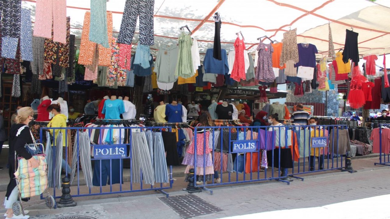 Pazara barikatlı engel