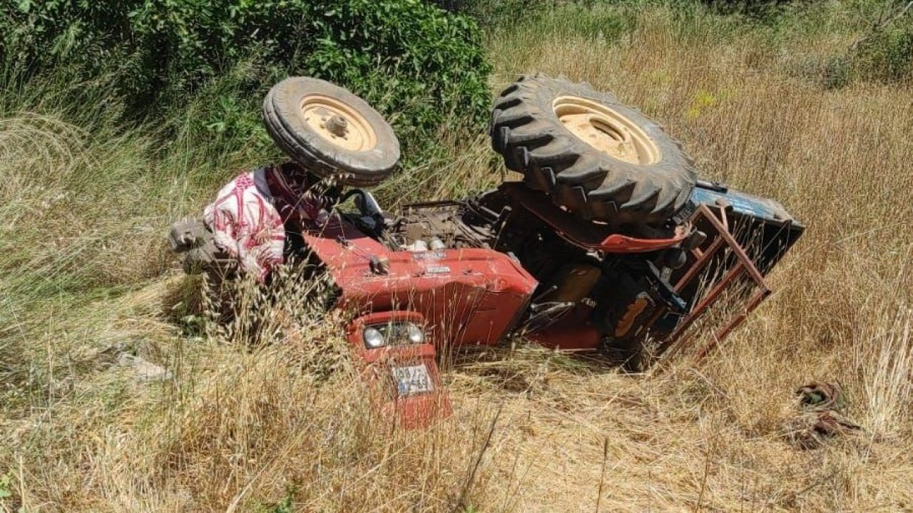 Traktör devrildi: 1 ölü, 1 yaralı