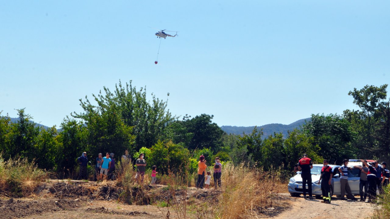 Narenciye bahçesinde çıkan yangın söndürüldü