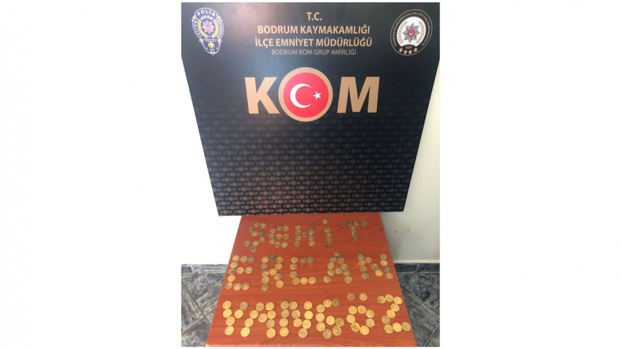 Bodrum'da kaçakçılık operasyonunda 143 tarihi sikke ele geçirildi