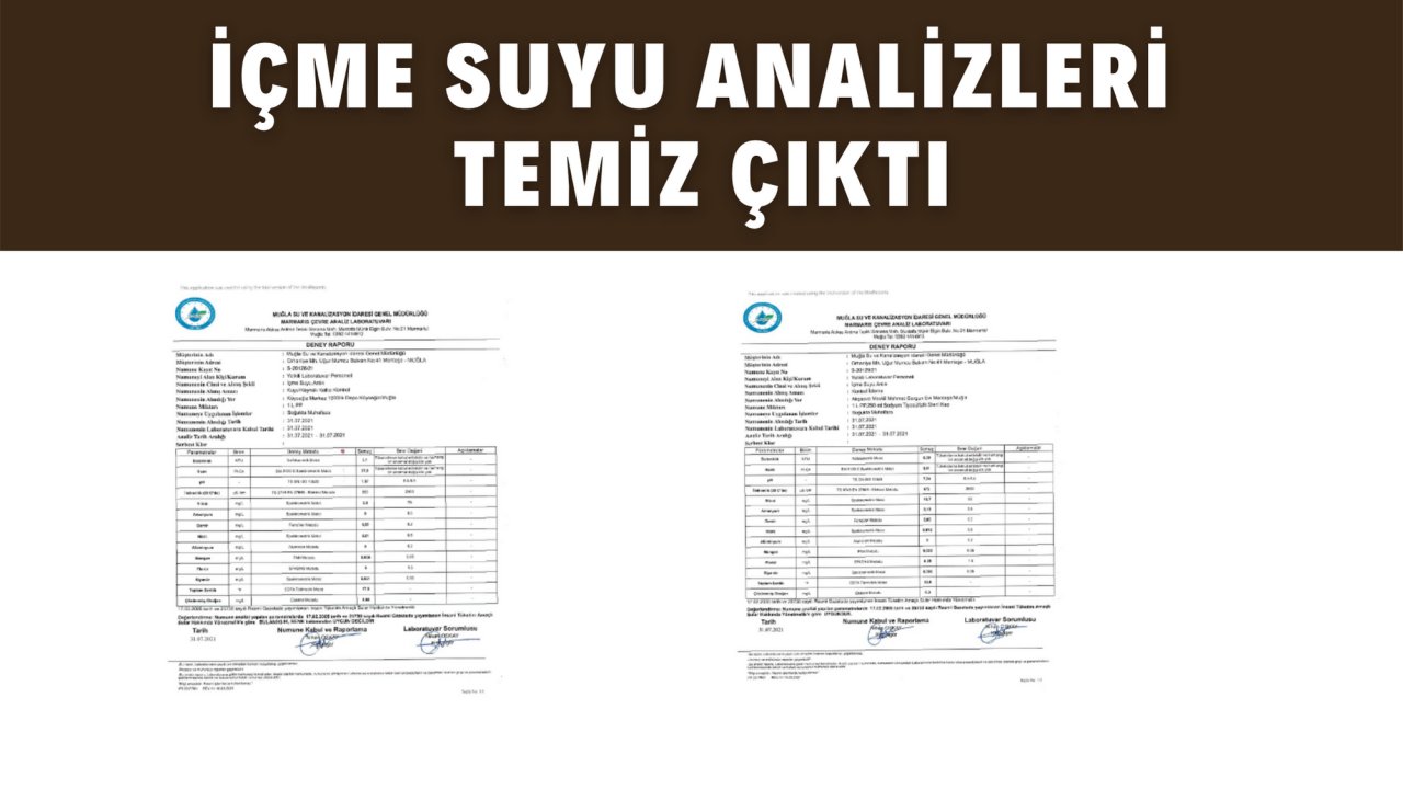 İÇME SUYU ANALİZLERİ TEMİZ ÇIKTI