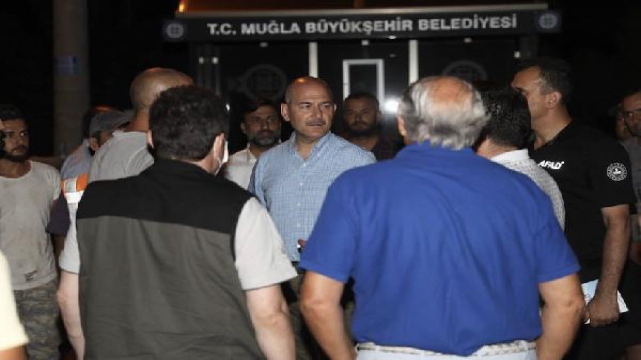 İçişleri Bakanı Soylu, Muğla'da orman yangını bölgesinde incelemelerini sürdürdü