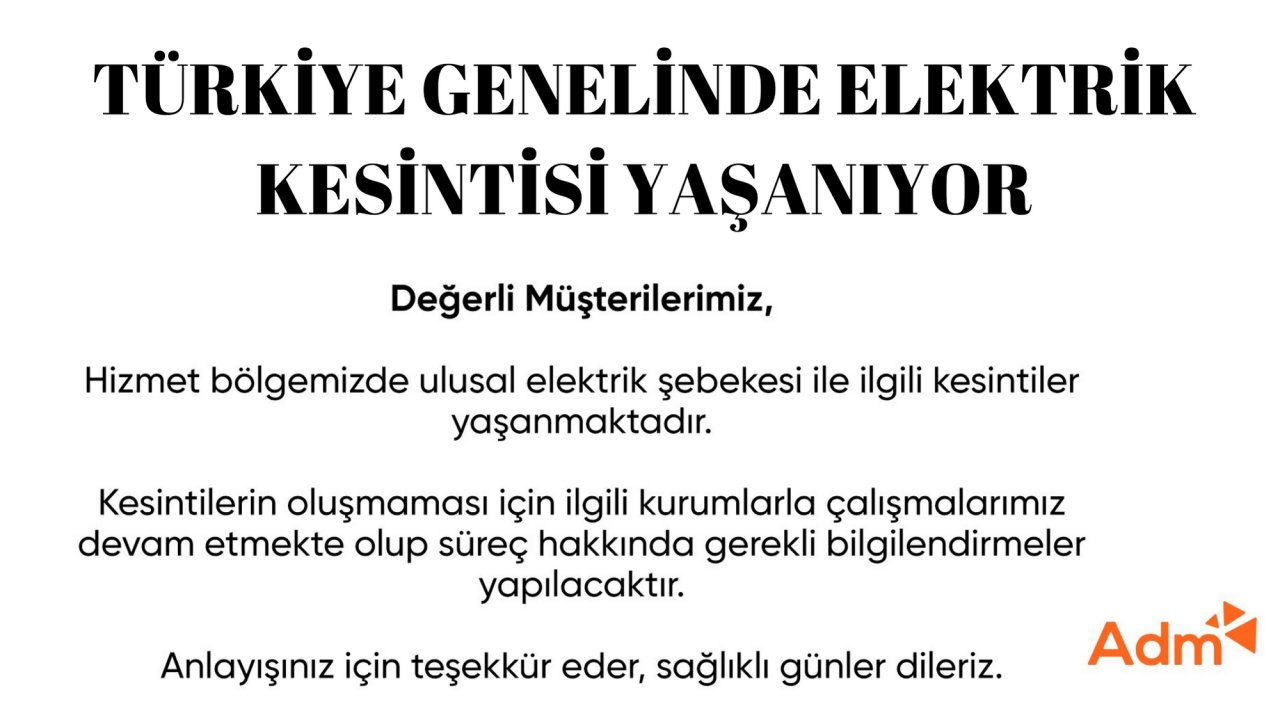 TÜRKİYE GENELİNDE ELEKTRİK KESİNTİSİ YAŞANIYOR