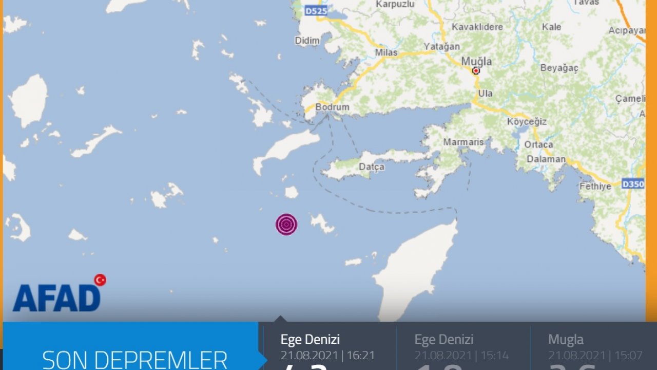 Datça açıklarında deprem!