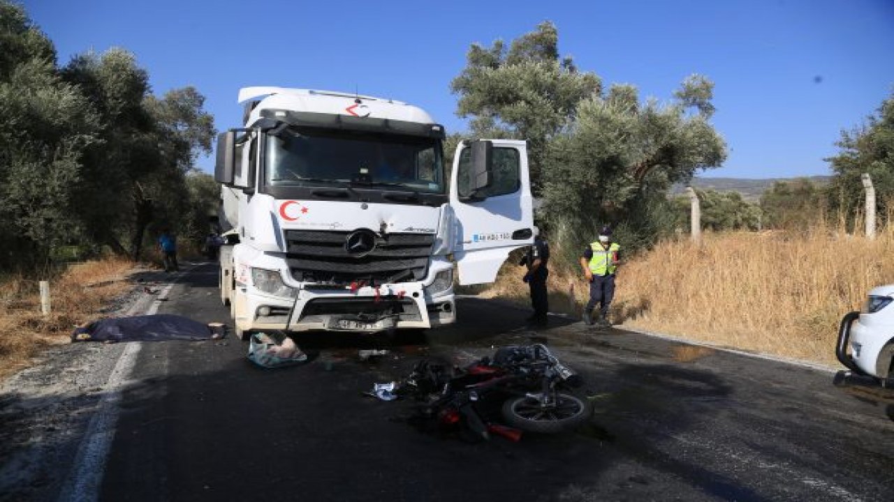 KAMYONLA ÇARPIŞAN MOTOSİKLETİN SÜRÜCÜSÜ ÖLDÜ