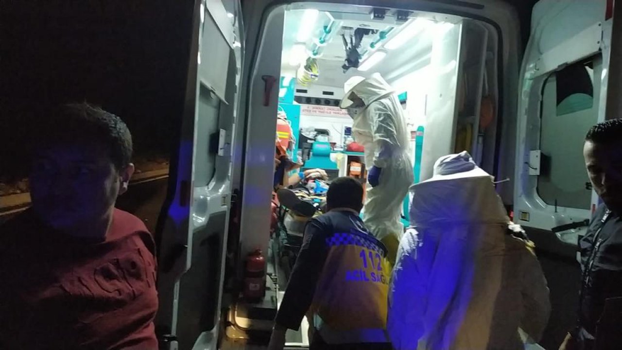 DEVRİLEN ARI KOVANI YÜKLÜ KAMYONETİN SÜRÜCÜSÜ AĞIR YARALANDI