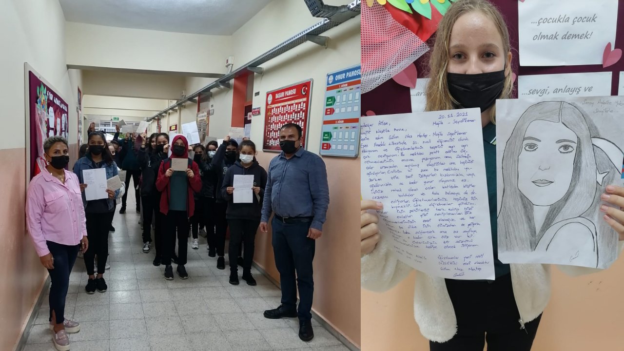 ÖĞRENCİLERDEN ŞEHİT ÖĞRETMENLERİN AİLELERİNE MEKTUP