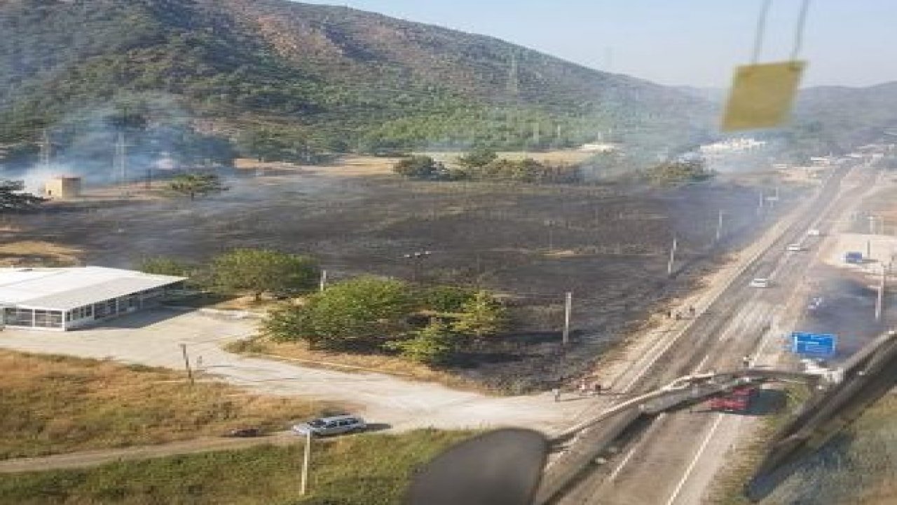 Marmaris’te tarla yangını