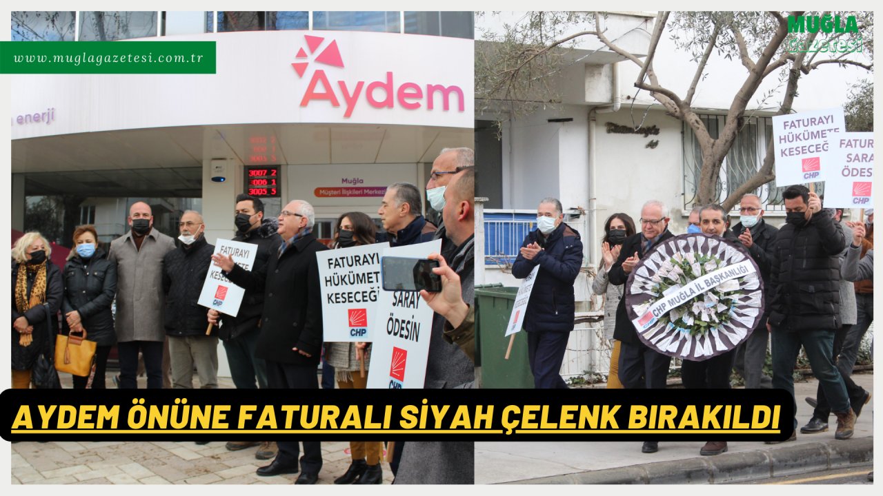 AYDEM ÖNÜNE FATURALI SİYAH ÇELENK BIRAKILDI