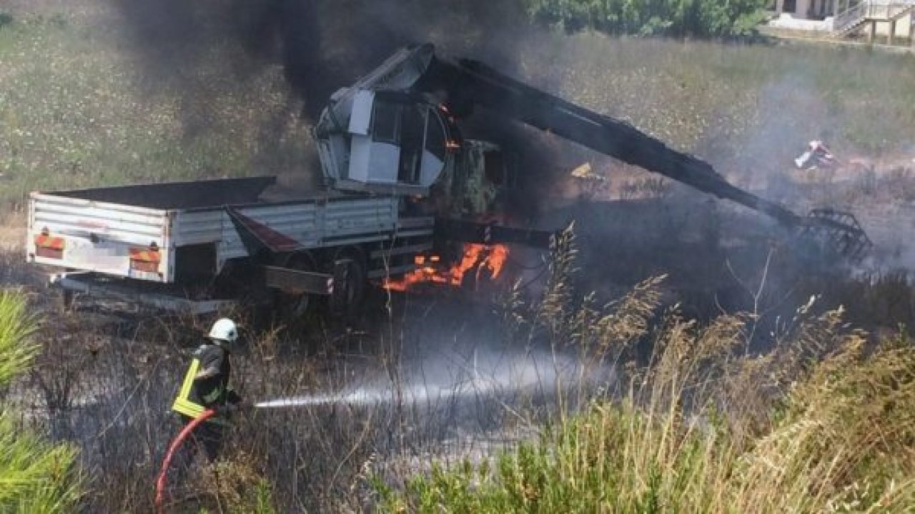 Vinç cayır cayır yandı