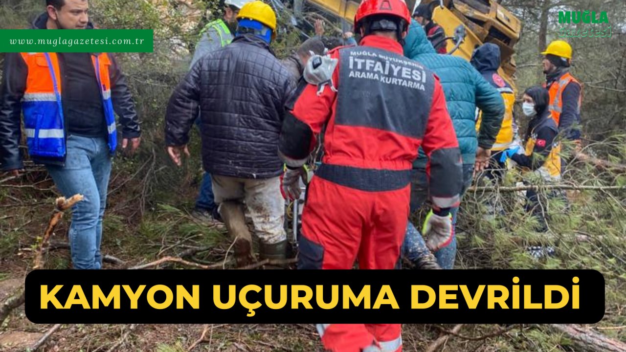 KAMYON UÇURUMA DEVRİLDİ