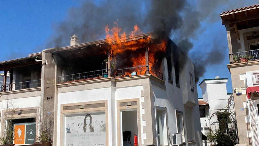 BODRUM’DA BİR EVDE YANGIN ÇIKTI