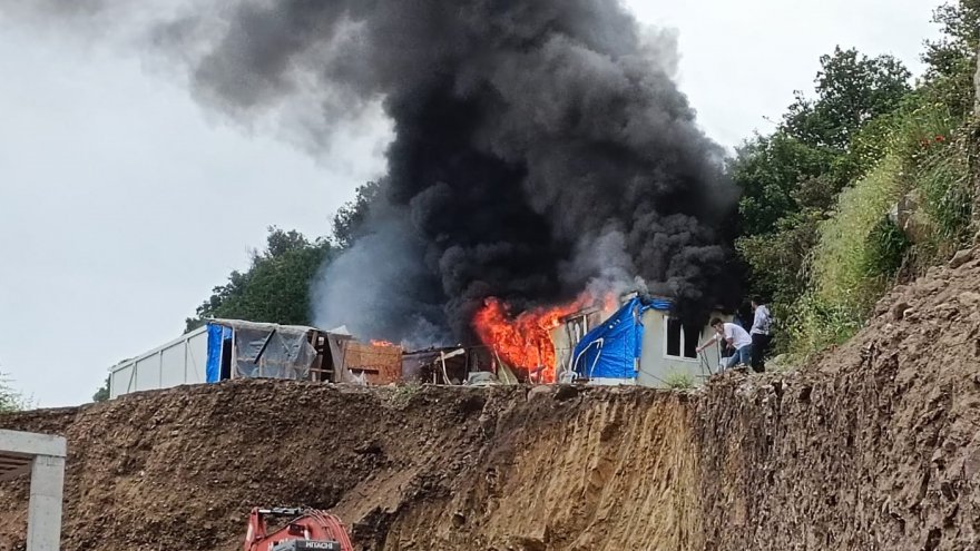 ŞANTİYEDE ÇIKAN YANGIN SÖNDÜRÜLDÜ