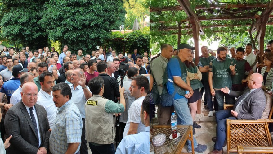 BELEDİYE ÖNÜNDE “ÇİMENTO FABRİKASI” TARTIŞMASI