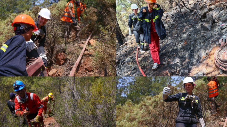 ORMAN YANGININI SÖNDÜRME ÇALIŞMALARINA GÖNÜLLÜLERDEN DESTEK