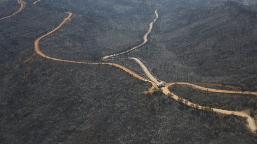 Marmaris'teki orman yangınına havadan ve karadan müdahale ediliyor