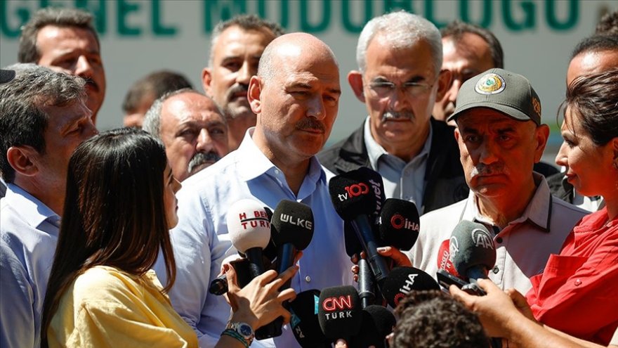İÇİŞLERİ BAKANI SOYLU, MARMARİS'TEKİ YANGINLA İLGİLİ AÇIKLAMA YAPTI