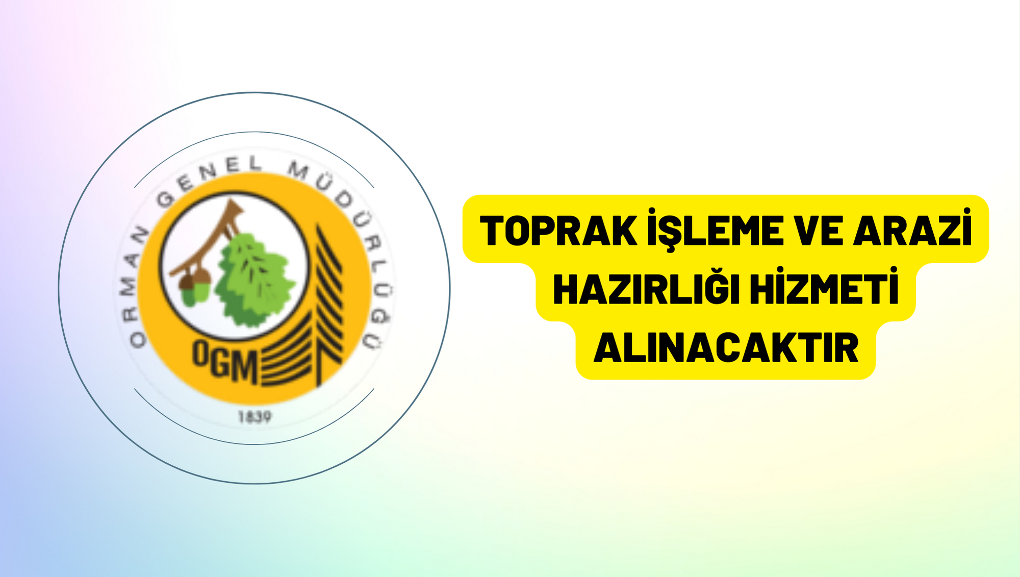 Toprak işleme ve arazi hazırlığı hizmeti alınacaktır