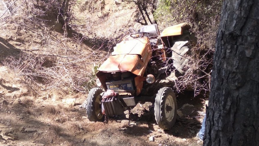 Uçuruma devrilen traktörün sürücüsü öldü